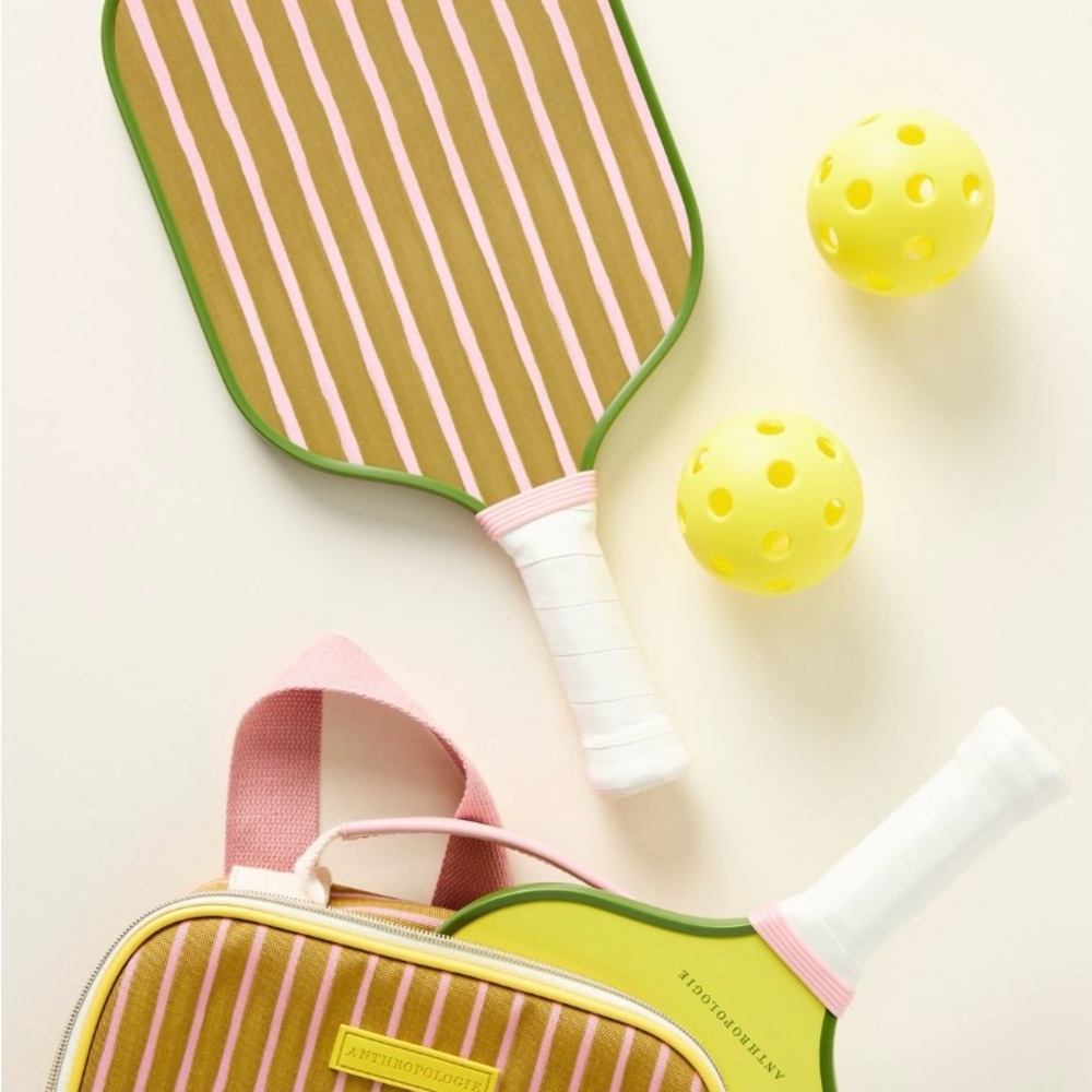 Anthropologie Pink, Green and Yellow Pickleball Set